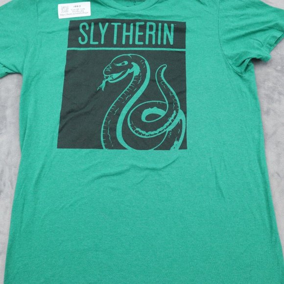 Harry Potter Shirt Mens L Green Short Sleeve Slytherin Graphic Print Tee - Picture 8 of 13